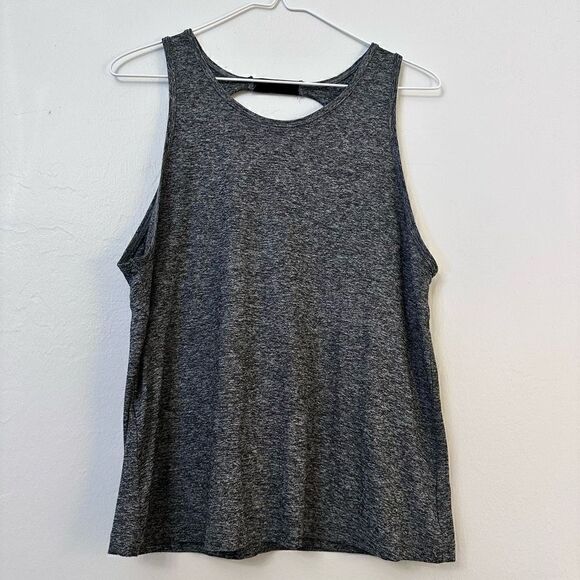 Beyond Yoga Women's Tank Cutout Back Flyaway Stretch Heather Black Size Small - Picture 1 of 3